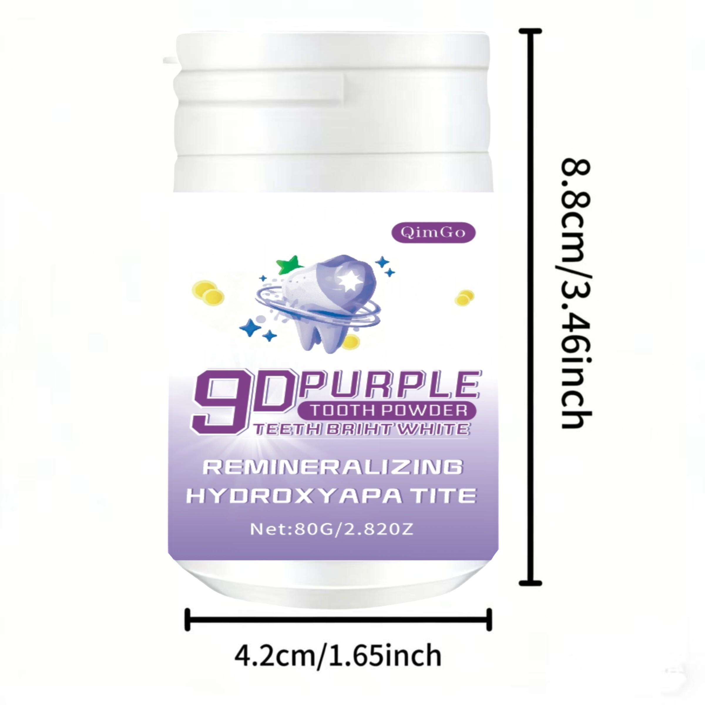 9D White Whitening Mineral-Replenishing Hydroxyapatite Tooth Powder, Deep Cleaning Breath-Freshening Dental Powder, Toothpaste Alternative for Daily & Travel Oral Care