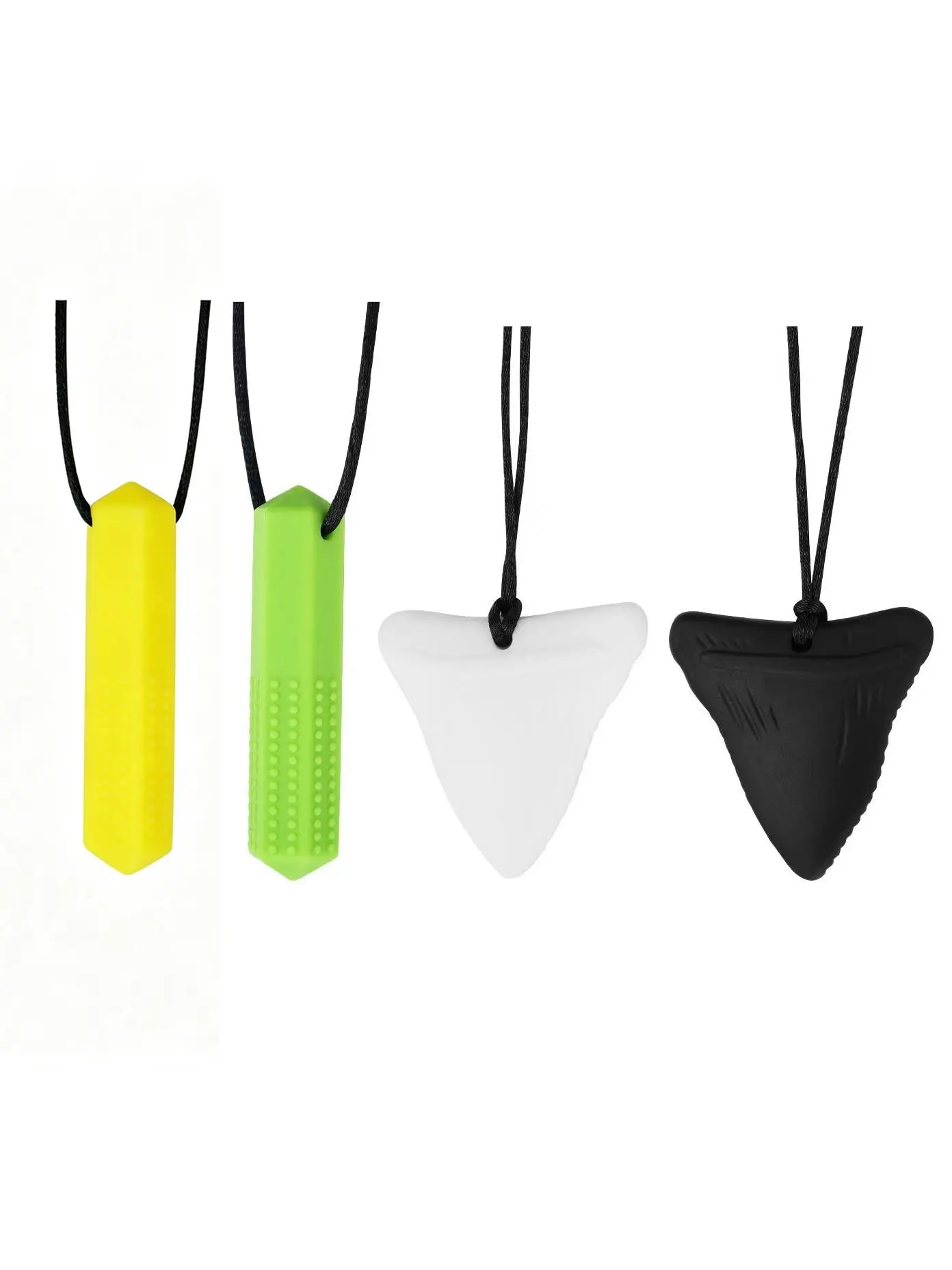2-Pack Sensory Chewing Necklaces for Kids, Autism Adhd Anxiety Relief Silicone Teething Toys, Boys Girls Adults Bite Stress Relief Unisex