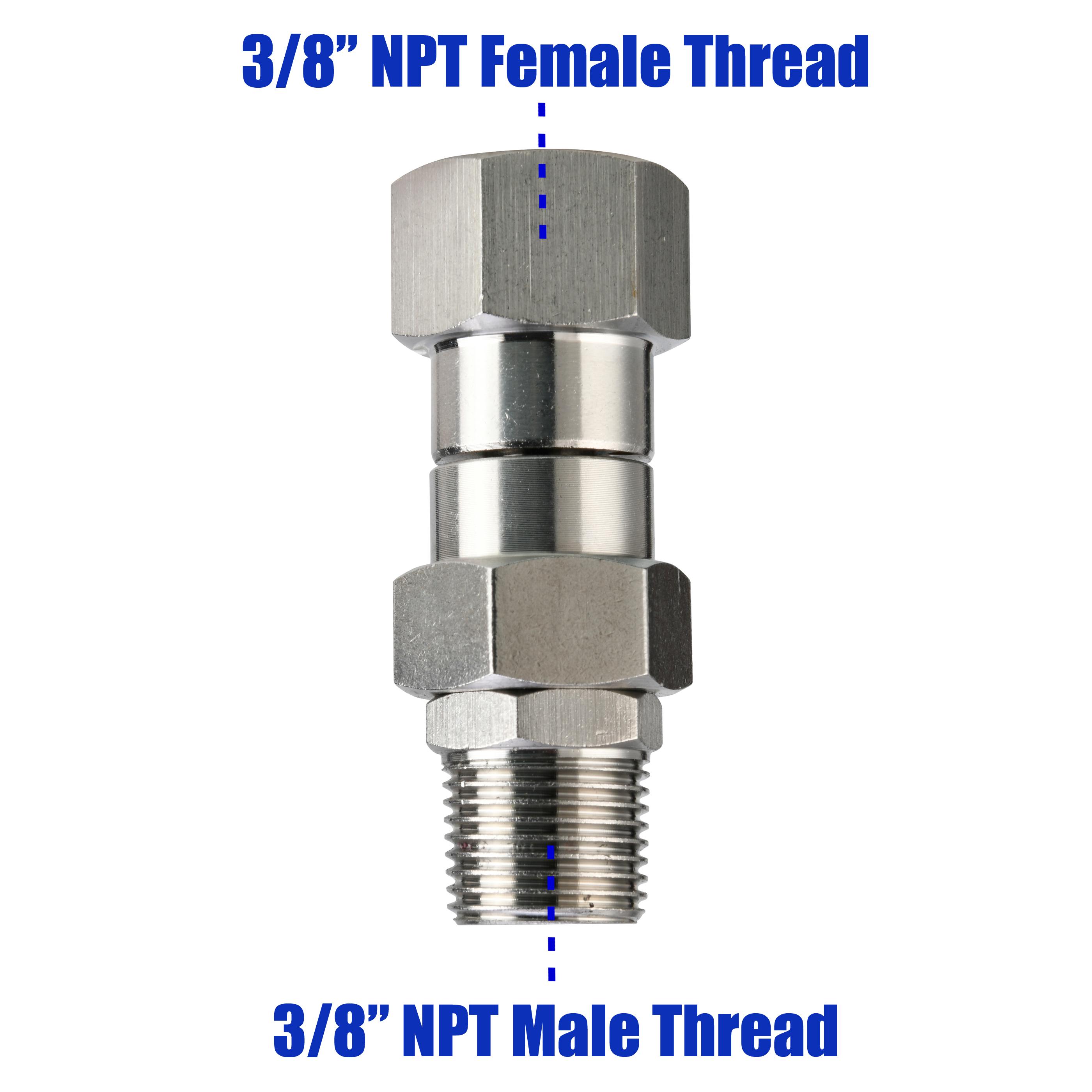 M MINGLE Pressure Washer Swivel, 3/8 Inch NPT Male Thread Fitting, Stainless Steel, 4500 PSI，Christmas gifts