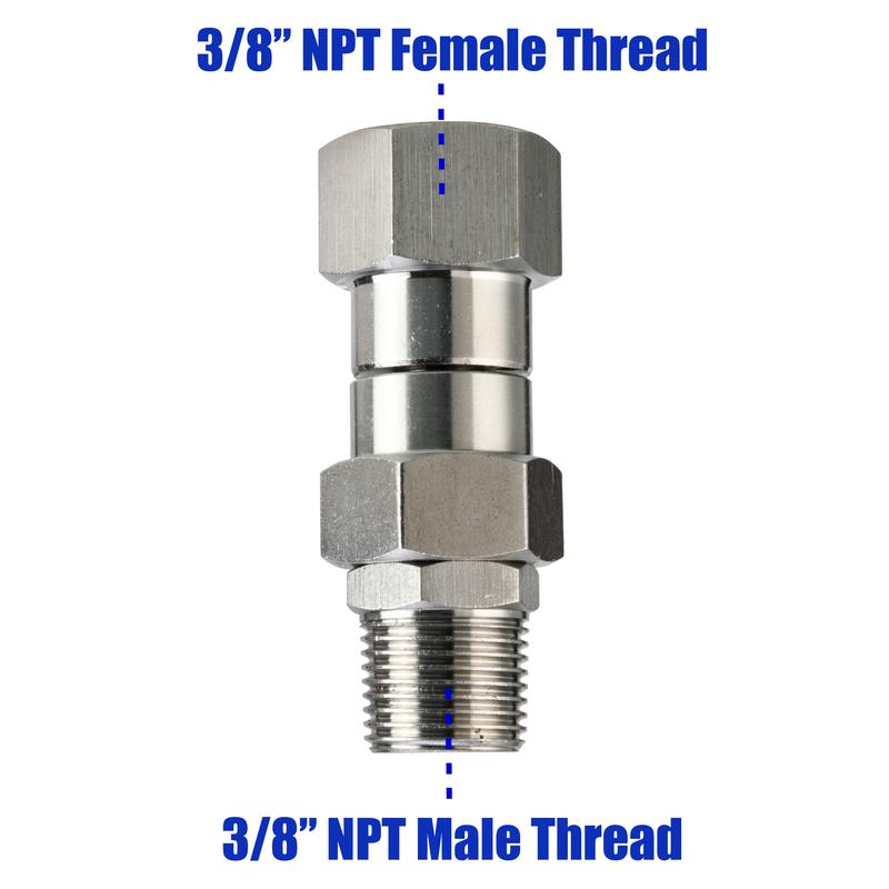 M MINGLE Pressure Washer Swivel, 3/8 Inch NPT Male Thread Fitting, Stainless Steel, 4500 PSI，Christmas gifts