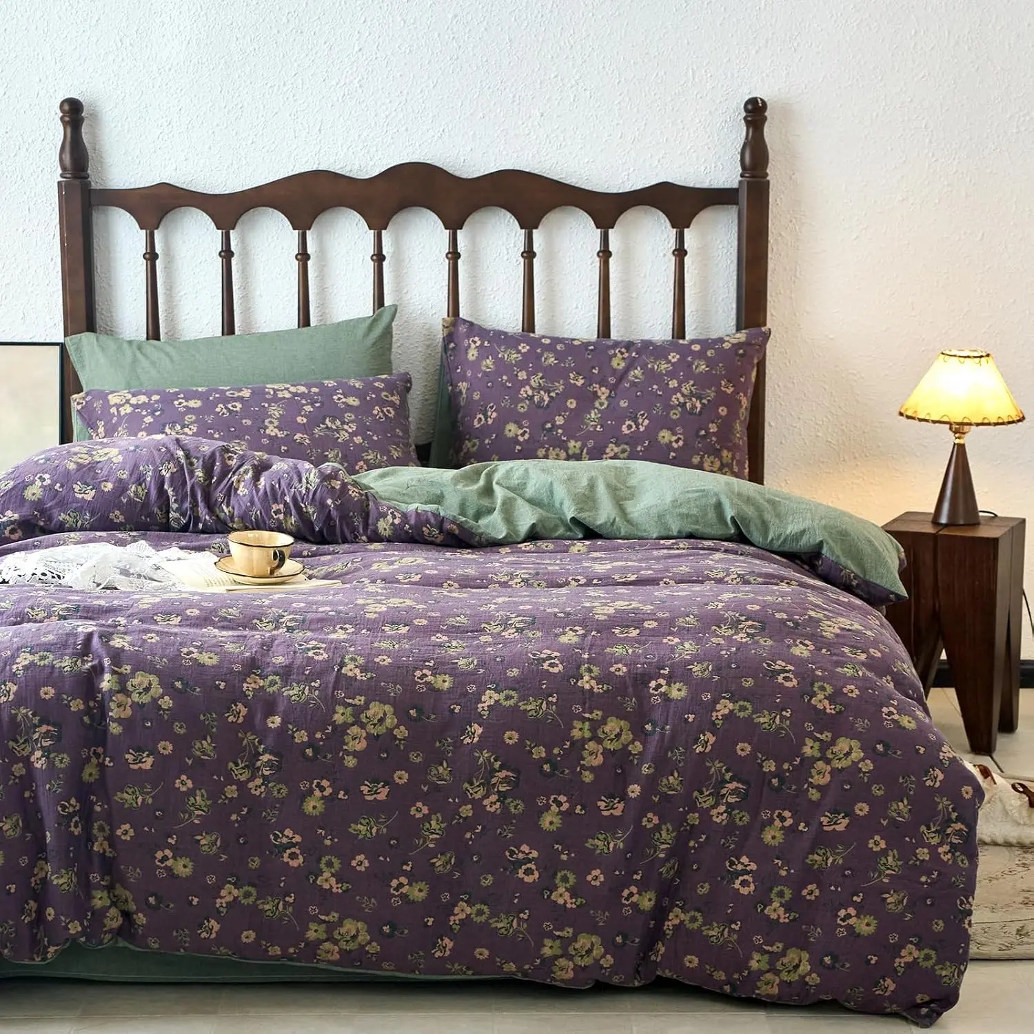 03 - Jacquard - Purple Floral&green