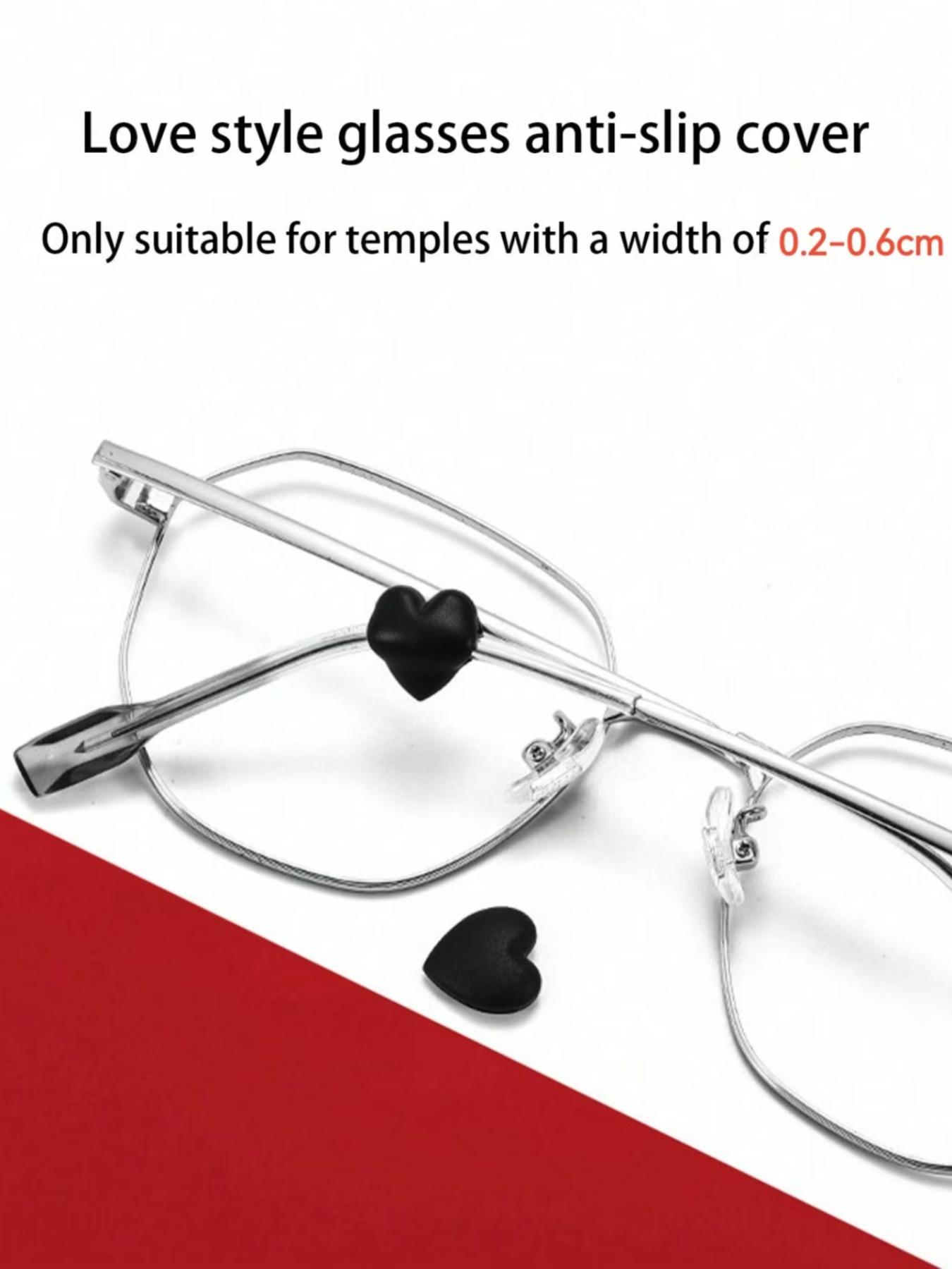 Heart Shaped Anti-slip Glasses Ear Clip & Ear Hook, Silicone Anti-slip Glasses Leg Cover, Fashion Eyewear Accessories for Women & Men