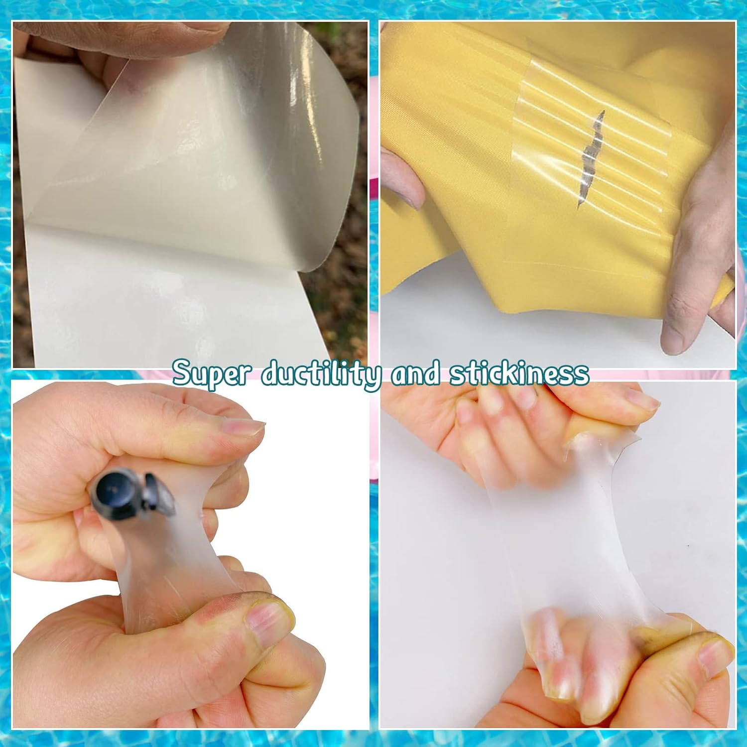 LS Transparent TPU Waterproof Repair Patch 3.5 x 6 Pieces Self-Adhesive Speed Tape for Inflatable Pools Rings Tents Boats Outdoor Furniture Car Seats Sofas