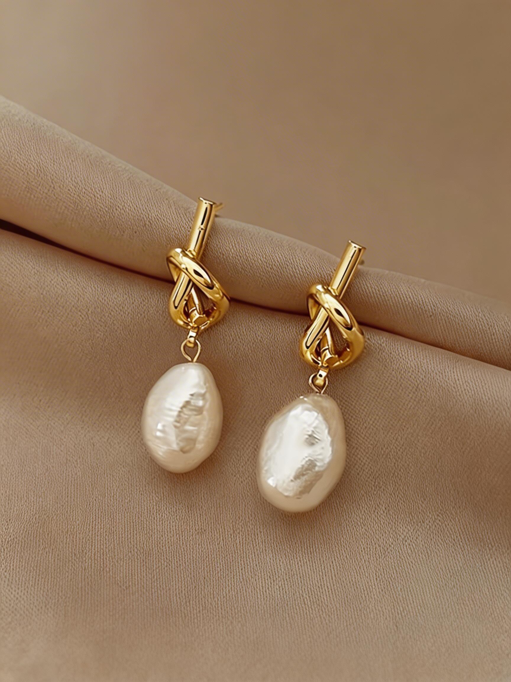 Elegant Simulated Pearl Earrings Set, French Style Minimalist Design, Perfect Gift for Women, Ideal for Daily Wear & Parties