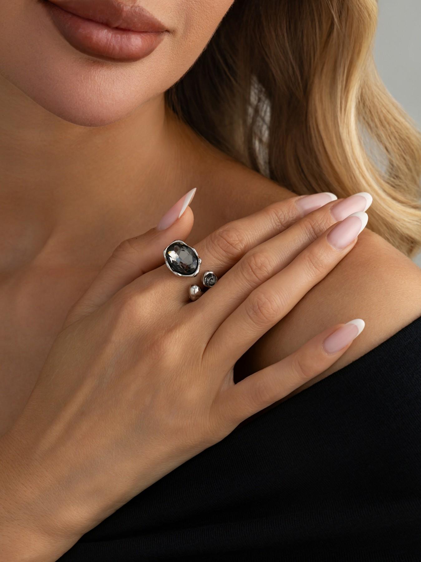 Spring Summer Luxury Irregular Acrylic Crystal Open Ring, Unique Style Accessory, All Seasons Fashion Jewelry, Elegant Fashion Rings