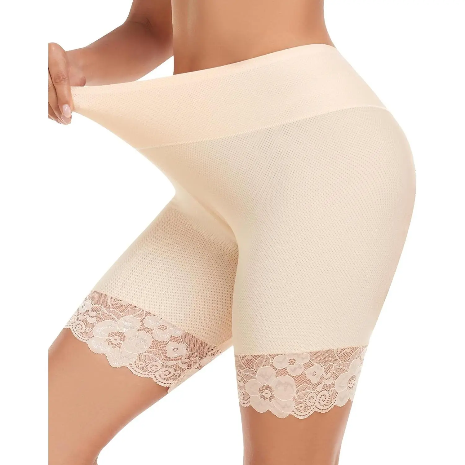 Women's High Waist Mesh Slip Shorts - Soft Breathable Anti Chafing Underwear for Dresses Skirts Daily Travel Party