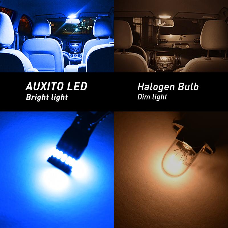 AUXITO 194 LED Light Bulb 6000K White/Yellow/Blue/Red 168 2825 W5W T10 Wedge 24-SMD 3014 Chipsets LED Replacement Light Kit Error Free for Car Interior Dome Map Door License Courtesy Dash Lights, Pack of 10 AUXITO 194 LED Light Bulb 6000K White/Yellow/Blue/Red 168 2825 W5W T10 Wedge 24-SMD 3014 Chipsets LED Replacement Light Kit Error Free for Car Interior Dome Map Door License Courtesy Dash Lights, Pack of 10