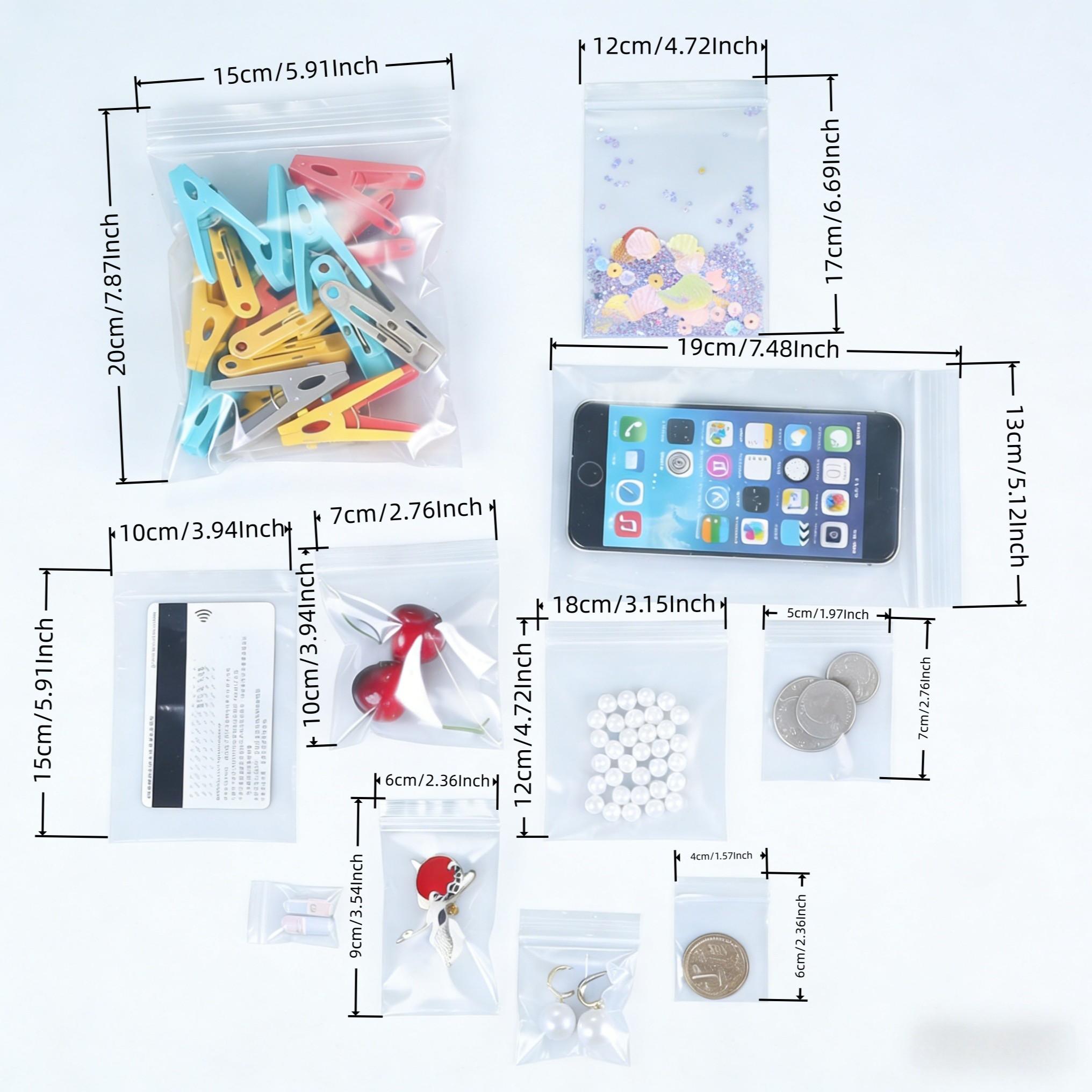 100 PCS Small Plastic Ziplock Bags Resealable Transparent Jewelry Shoe Bag Vacuum Storage Bag Food Storage Bag Poly Clear Bags