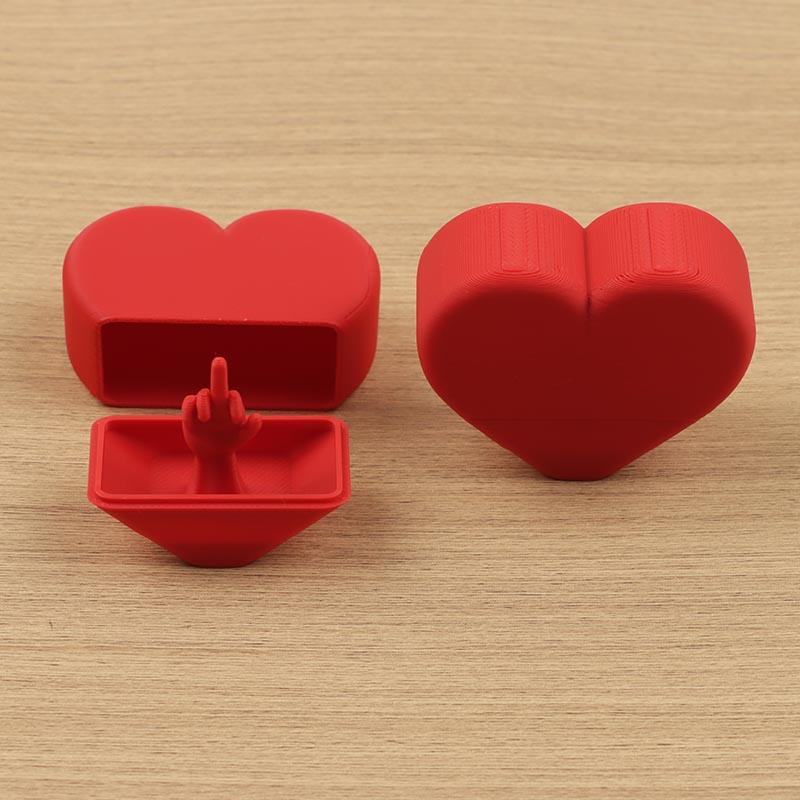 Funny Valentine's Day Heart-Shaped Middle Finger Gift Box, Gag Gift Box Party Favor, Available in 1 or 2 Pieces
