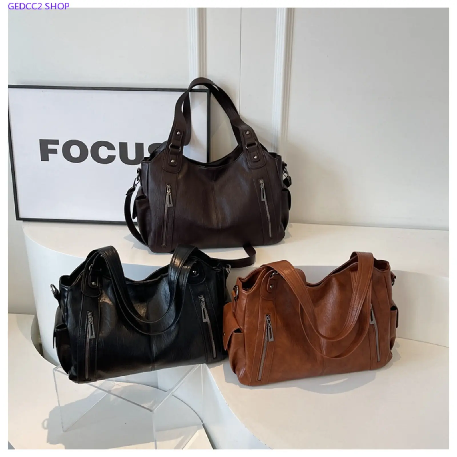Women's Vintage Stud Detail Large Trendy Tote Handbag - Crossbody-Shoulder Strap, Handbags for Women for Casual Wear, Sports & Outdoor Accessories Compatible