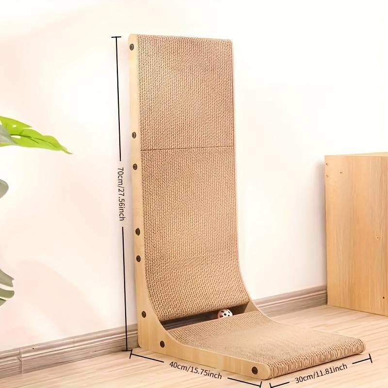 Extra Large L Cat Scratching Post and Toy, Scratch Column, Space-Saving Design for Indoor Cats, Durable Corrugated Material
