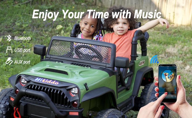 Hikiddo 24V 9Ah Ride on Toy for Big Kids 2 Seater Ride-on Truck Kids Electric Vehicle Car for Boys and Girls with Remote Control