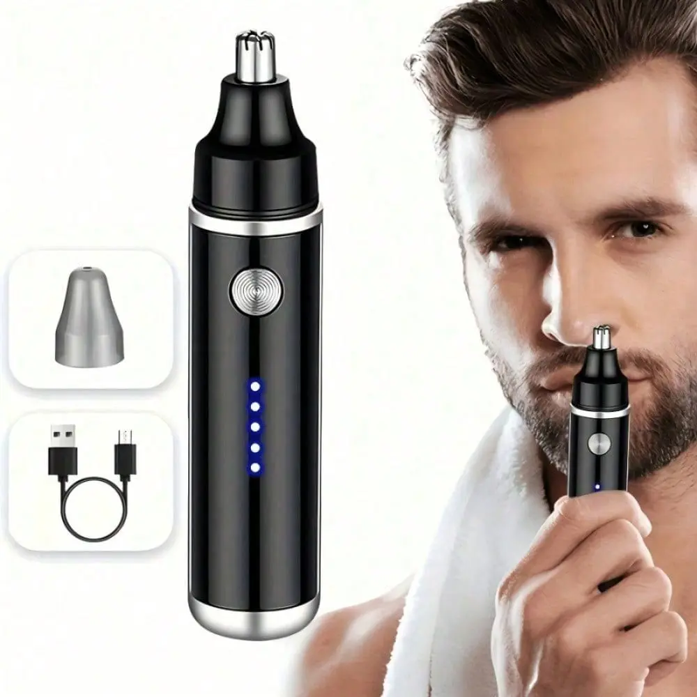 Electric Nose & Ear Hair Trimmer for Men, USB Charging Long Battery Life, Smart Power‑Indicator Light, Removable Washable Cutter Head, Ideal Gift for Valentine’s Day & Father’s Day