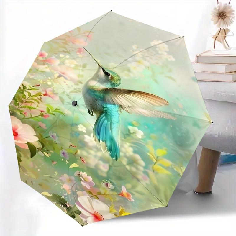 Auto Open Close Windproof Umbrella, Butterfly Dance Pattern, Portable Folding Design, Lightweight for Men and Women, Perfect Gift