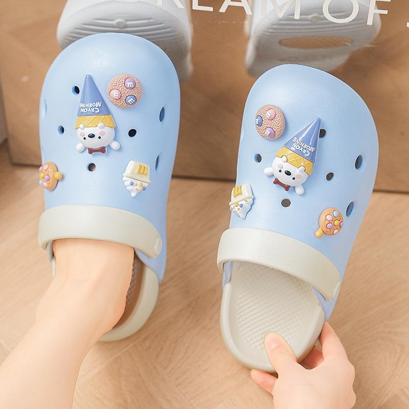 Summer Ice Cream Cookie Beach Sandals, Casual Eva Material, Less Than Ankle Height, All Seasons Wear, Solid Pattern, Comfortable Footwear