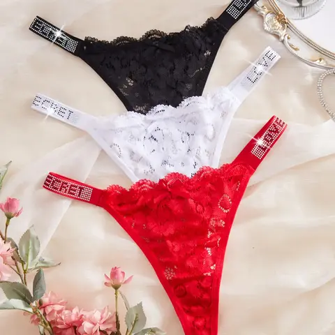 Women's Sexy Lace Lingerie Underwear Set, Comfortable Sheer Hot Pants, Fitted Low Waist Panties, All Seasons, Soft Smooth Fabric, Low Rise Underwear #GLOBAL PICKS