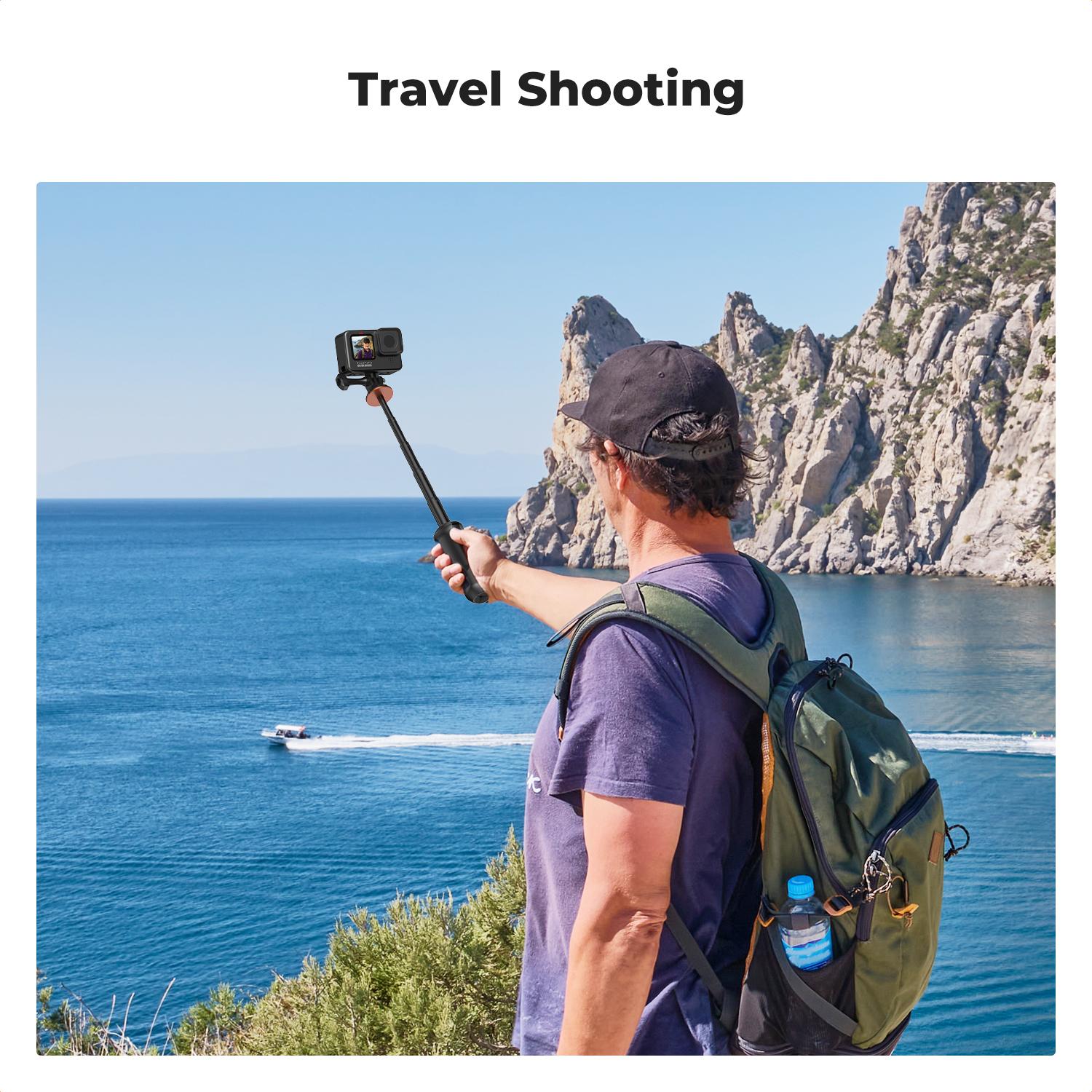 [K&F CONCEPT]MS03 13''/33cm Action Camera Mounts  Stick Desktop Stand (Small Size) For Gopro, Action,Camera  Video Recording Tripod Stand, Cellphone Clip for Smartphone Live Streaming Vlog Phone Selfie