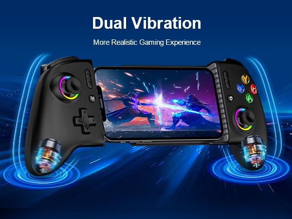 ESYWEN Mobile Gaming Controller, MC2 Phone Controller for iPhone/Android Handheld Gaming with Programmable/Hall Effect Joysticks & Analog Triggers/Adjustable Light/Turbo