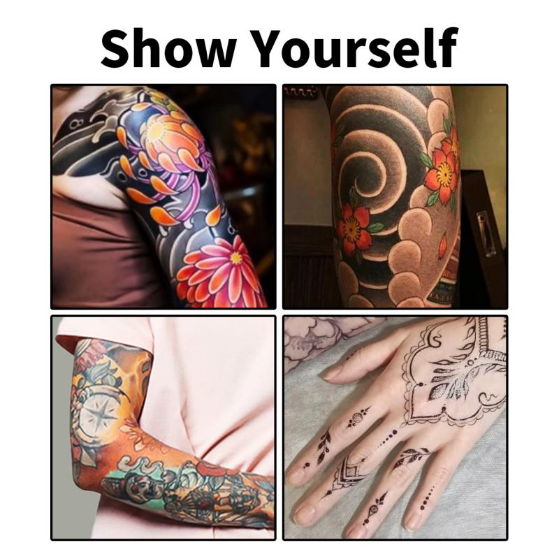 Temporary Tattoo Markers for Skin, 10/15-Count Body Markers 10/15-Color Tattoo Pens, Flexible Brush Tip, Bright Colors, Cosmetic Quality Face Paint Kit, Perfect Christmas Gifts