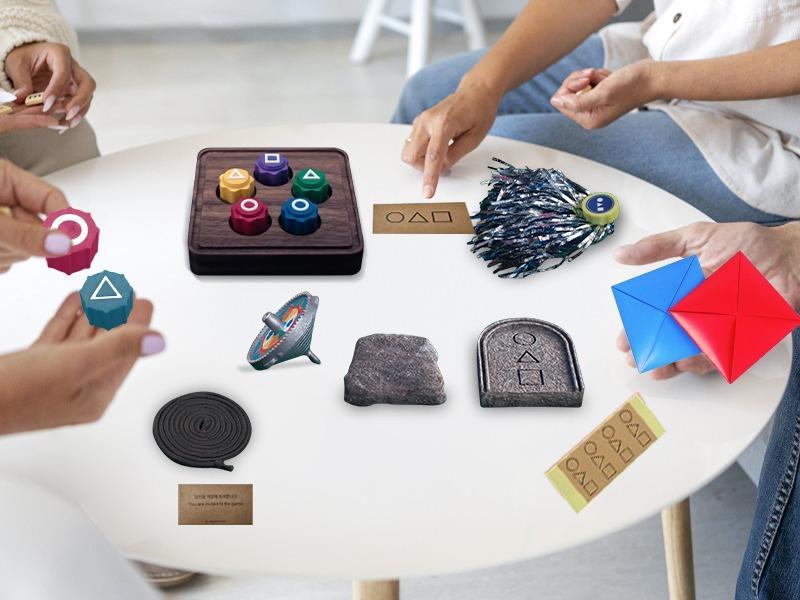 2025 Squid Game 2 Inspired Korean Folk Games Set – Traditional Collection: Jebi Kicks, Gonggi, Biseokchigi, Paeng-yi, DDAKJI | Fun for Family & Travel Colorful Pink