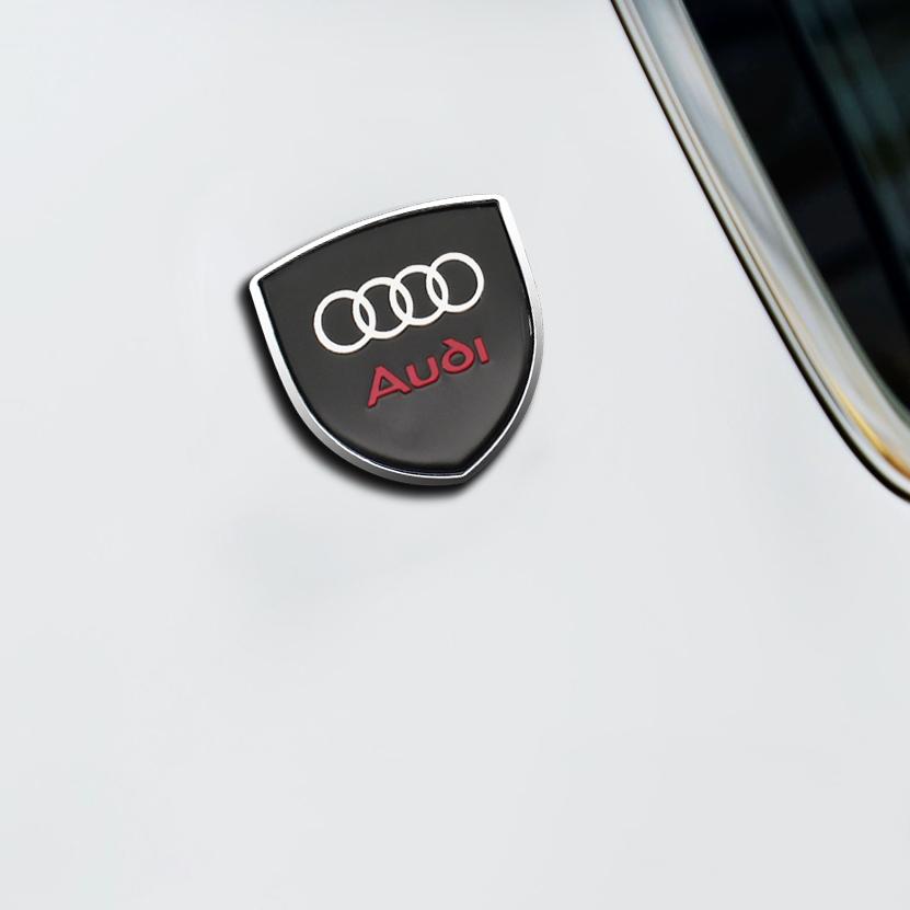Car Metal Sticker Custom Shield Car Rear Trunk Shield Emblem Badge Sticker Car Decals For Audi Sline A3 A4 B5 B6 B7 B8 8P B9 8V 8L A6 C7 C6 A1 A5 A7 TT Q3 Q5 Q7 Q8 S3 S4 S5 S6 S7 RS3 RS5