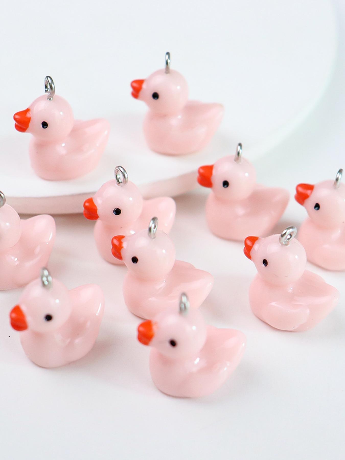 Resin Duck Pendant Charms DIY Jewelry Making Kit, Pack of 5 Resin Accessories for Earrings Keychains Phone Straps