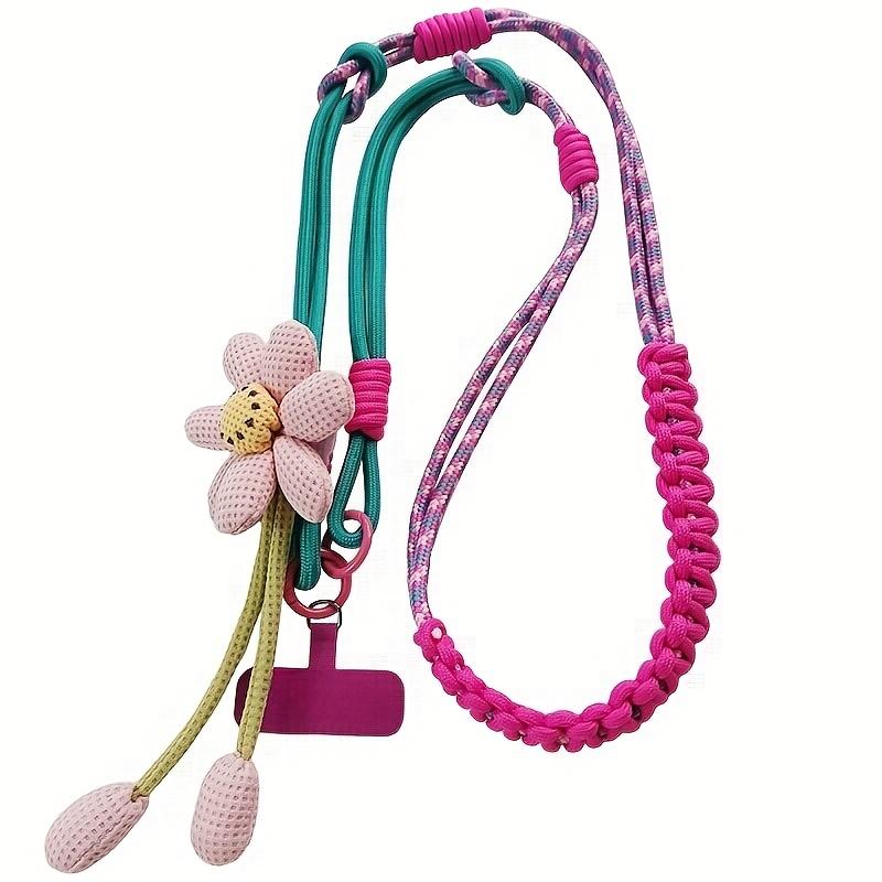 Women's Adjustable Phone Lanyard, Crossbody, Neck and Wrist Strap, Multi-Functional Woven Rope, Fresh Style for Outdoor Travel and Hiking