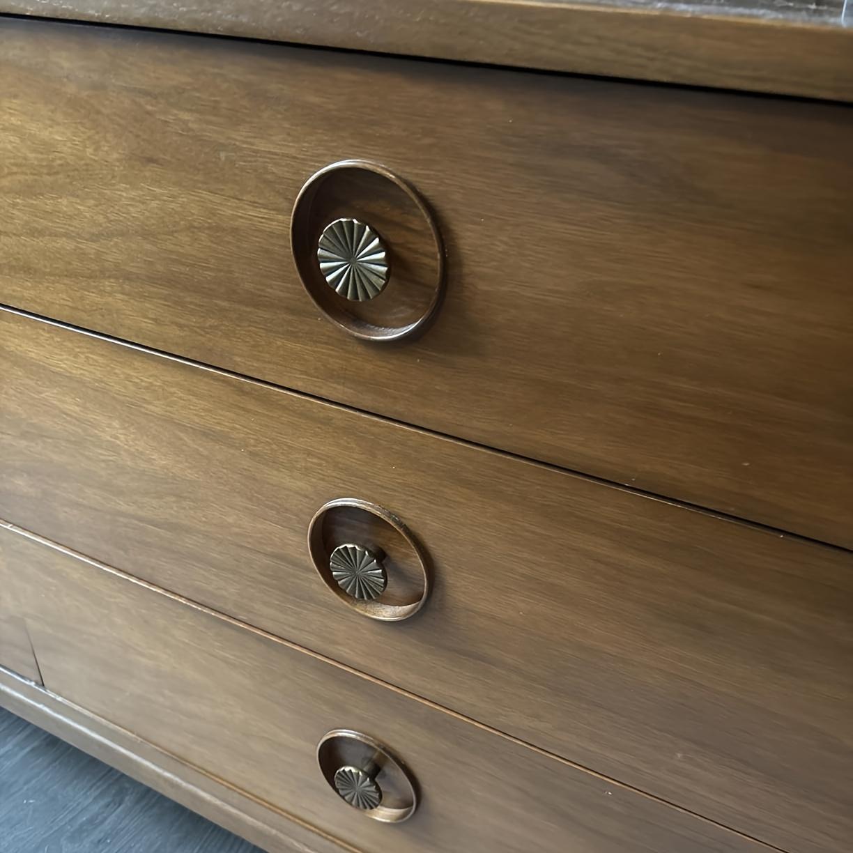 4 Pack Matte Black Sunflower Cabinet Knobs – Decorative Plastic Drawer Pulls with Mounting Screws, Vintage Floral Knobs for Kitchen Cabinets, Bathroom Vanities, Dressers and Home Improvement