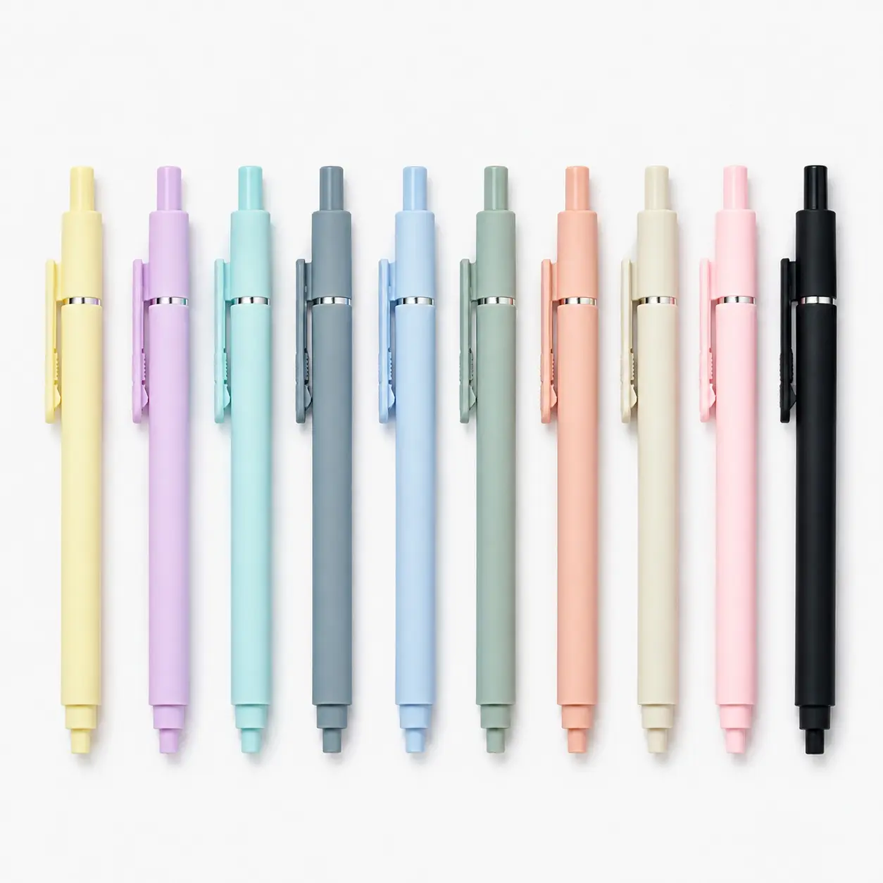 10pcs Fidget Ballpoint Pen with Rotating Roller Clip, Ballpen Set, Cute Pastel Stress Relief Pen, Smooth Writing Stationery for School Office Study Supplies