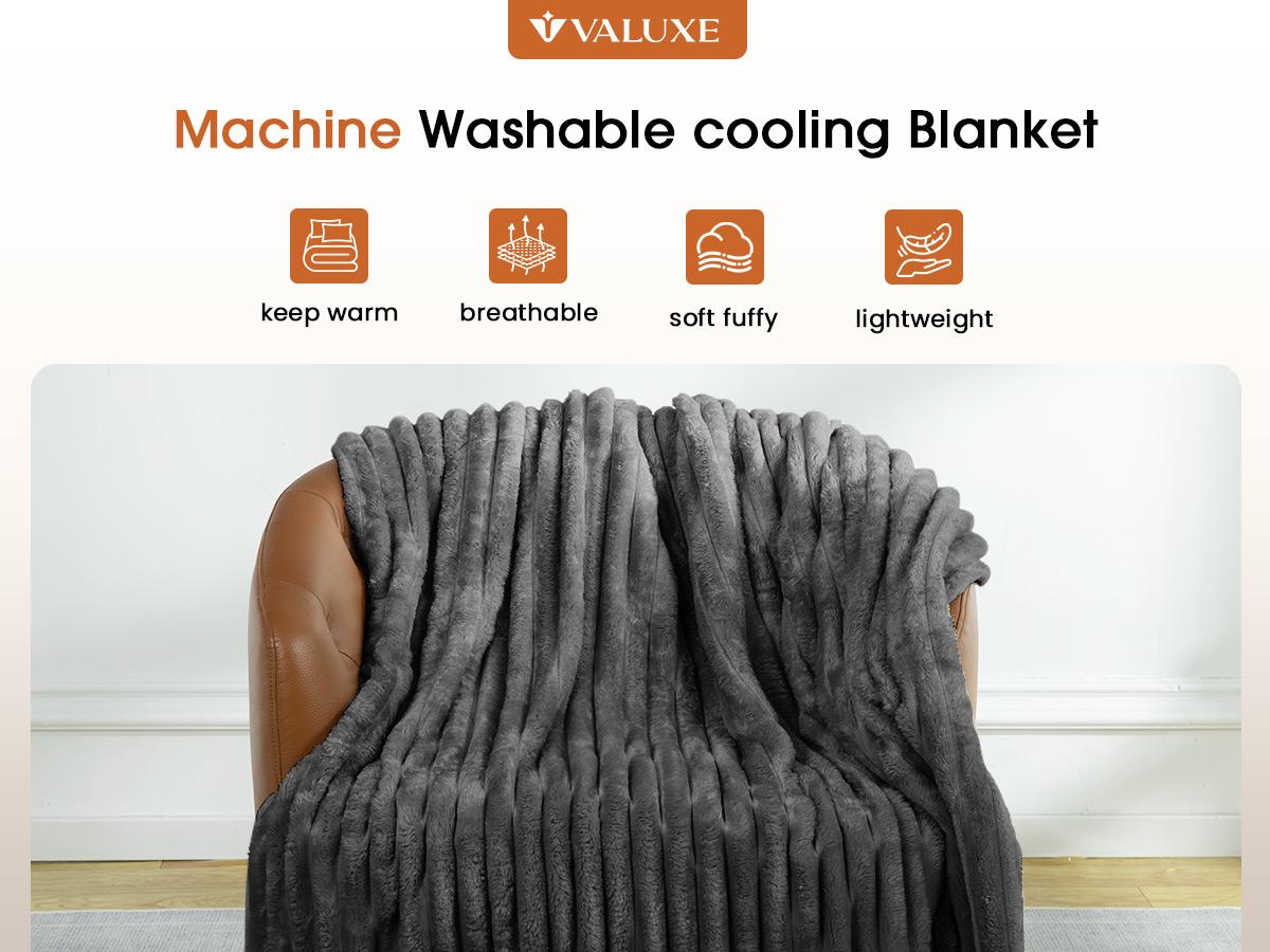 【VALUXE】 Soft & Cozy Striped Flannel Fleece Blanket – Fluffy Home Throw for Cozy Nights, Home Decor & Christmas Gift Ideas