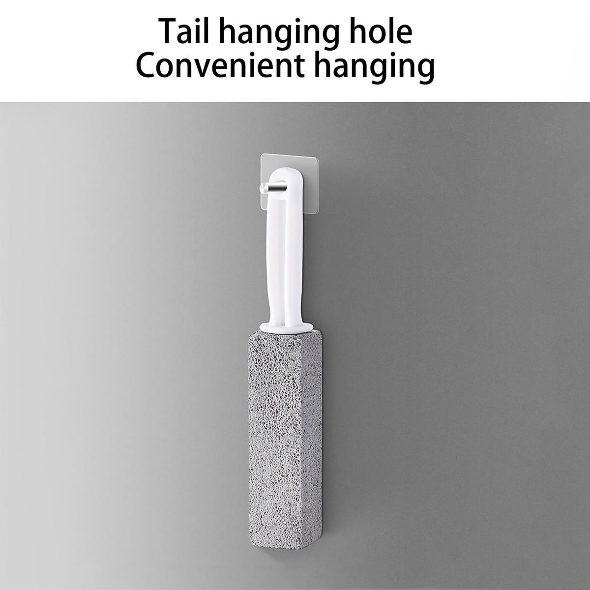 2 Pcs Pumice Toilet Cleaning Brush, Plastic Brush for Toilet Stain & Yellow Scale Removal, Powerful Bathroom Cleaning Brush