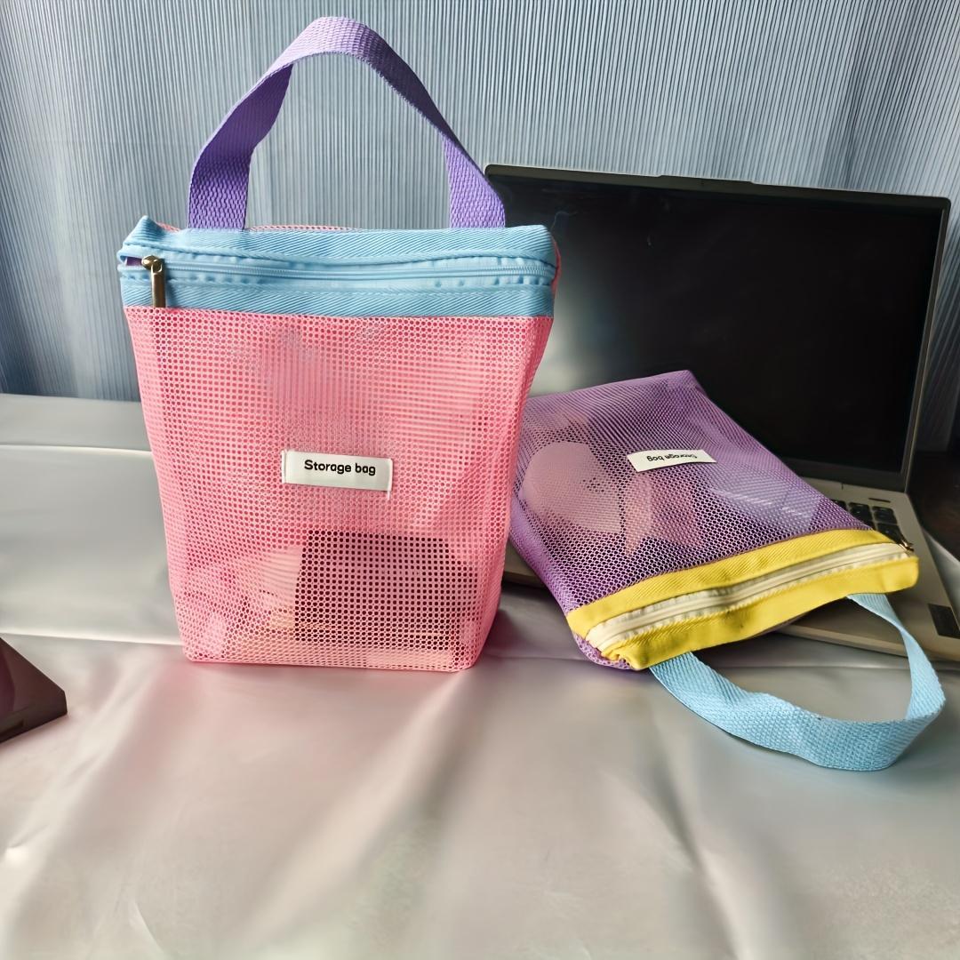 A Basic Nylon Mesh Storage Pouch, Ideal for Students to Carry Glasses, Skincare Items, And Toiletries for Fitness And Swimming