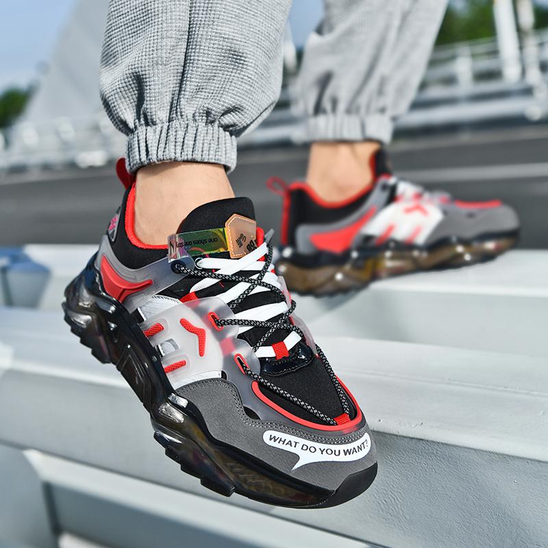 Men's Popcorn Sole Shoes, Lightweight Shock Absorption, All-Season Sport Casual Sneakers, Comfortable and Versatile Footwear