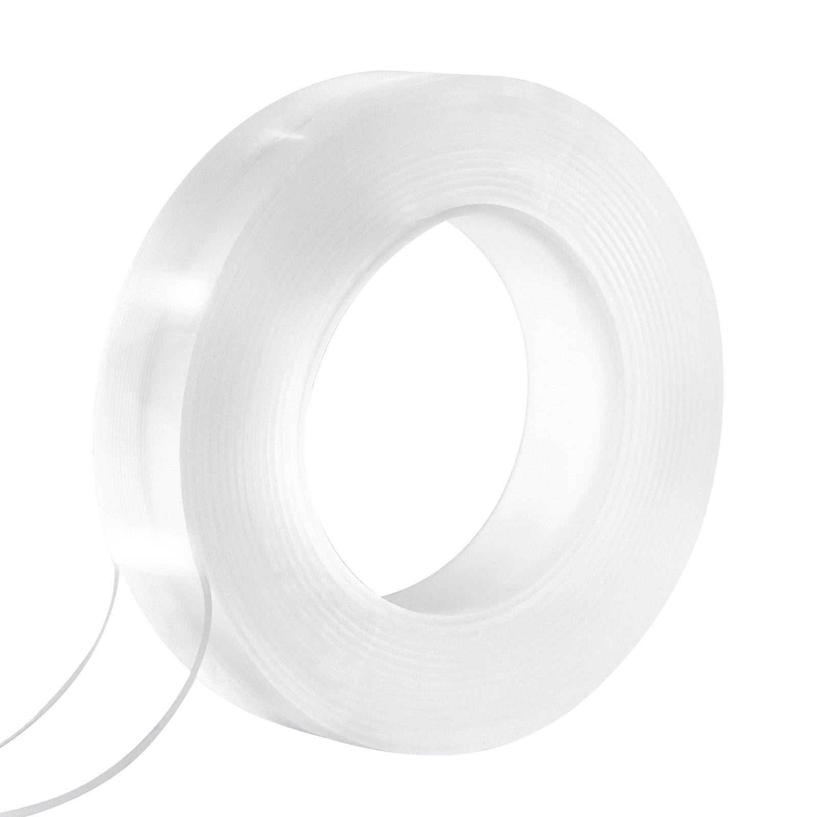 VEVOR Double Sided Tape Heavy Duty, 16 ft Nano Mounting Tape( 3 Pack), Strong Adhesive Reusable, Clear Two Sided Wall Tape, Removable Poster Picture Hanging Strips for Home Office Car Outdoor Use