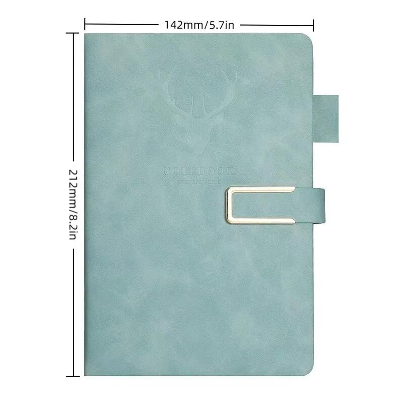 Vintage A5 Leather-Look Notebook, Soft Cover with Bookmark, Ideal for Business Meetings and College Students, Durable Design