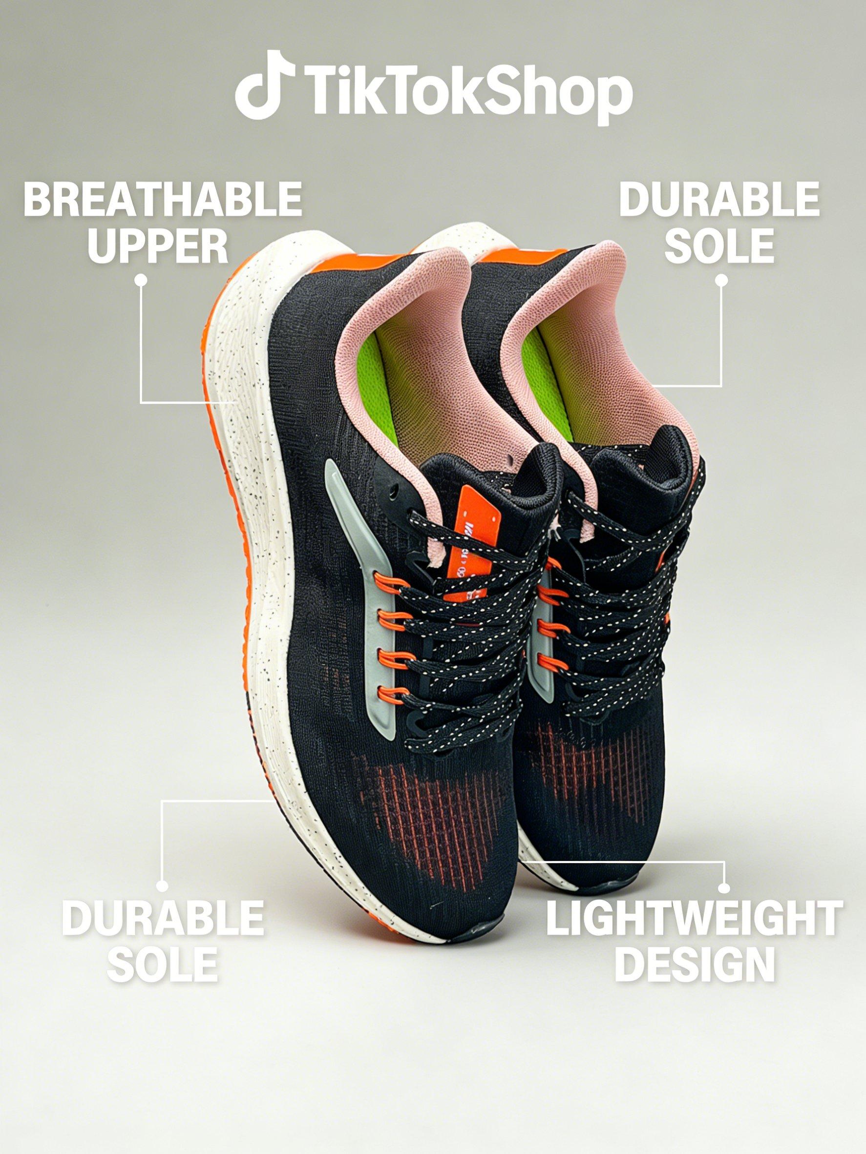 TikTok Trending Unisex Breathable Mesh Lightweight Running Shoes Comfortable Soft Sole Lace Up Athletic Sneakers for Running Gym Daily Wear