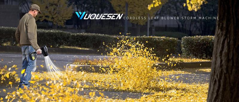 YUQUESEN Electric Leaf Blower Cordless Batteries Charger Included for Patio Lawn Care Blowing Leaves Dust Super Flash Sale