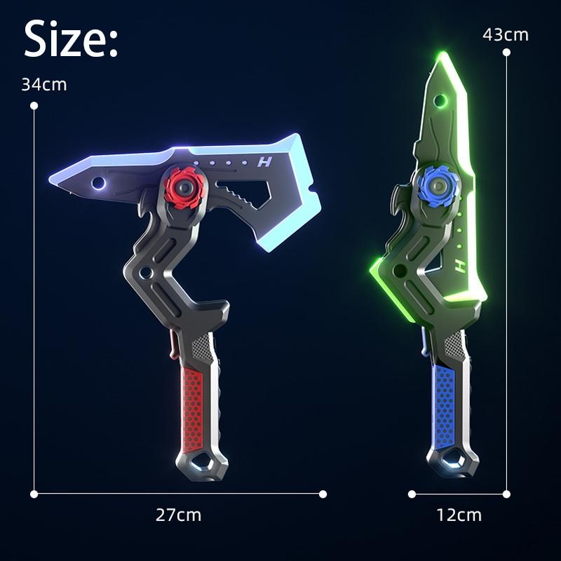 In Stock 2 in 1 Cyberpunk Sword Axe Lightsaber Toy with Sound & Fog, Eight-Color Streaming Light Effect, Type-C Rechargeable for Rave, Cosplay & Display Perfect Easter Gift