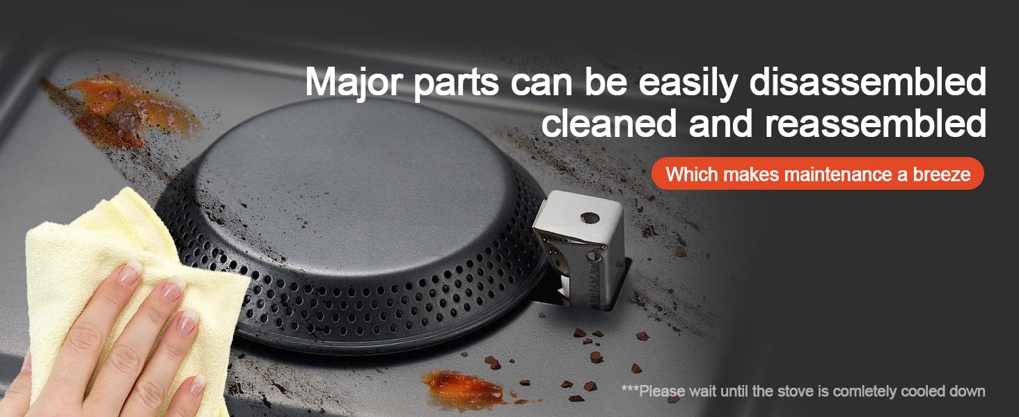 Odoland Portable 2 Burner Camping Stove Propane with Griddle – 17000 BTU Gas Stove Collapsible Backpacking Stove for Indoor Outdoor Cooking Hiking and Picnic Odoland Portable 2 Burner Camping Stove Propane with Griddle – 17000 BTU Gas Stove Collapsible Backpacking Stove for Indoor Outdoor Cooking Hiking and Picnic