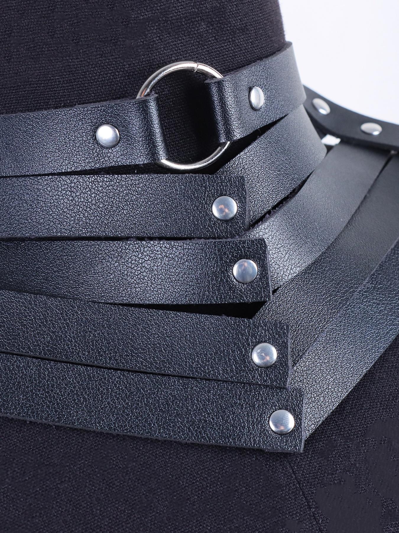 Women's Punk Style PU Leather Choker Necklace, Stackable Clavicle Chain, Halloween Dark Gothic Role Play Accessory, All Season Fashion Costume Prop, Adjustable Choker, Gothic Witch Jewelry