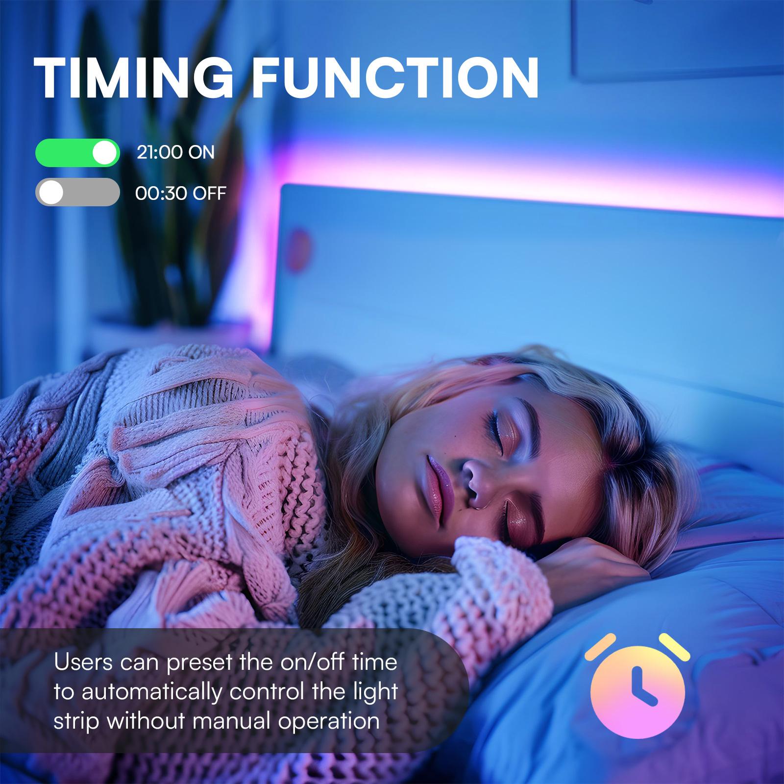 DAYBETTER 130ft or 200ft Led Lights for Bedroom ,Smart Led Strip Lights with App Control Remote Control, RGB LED Light Strips,Music Sync Color Changing Room Decoration Party,Halloween Decor