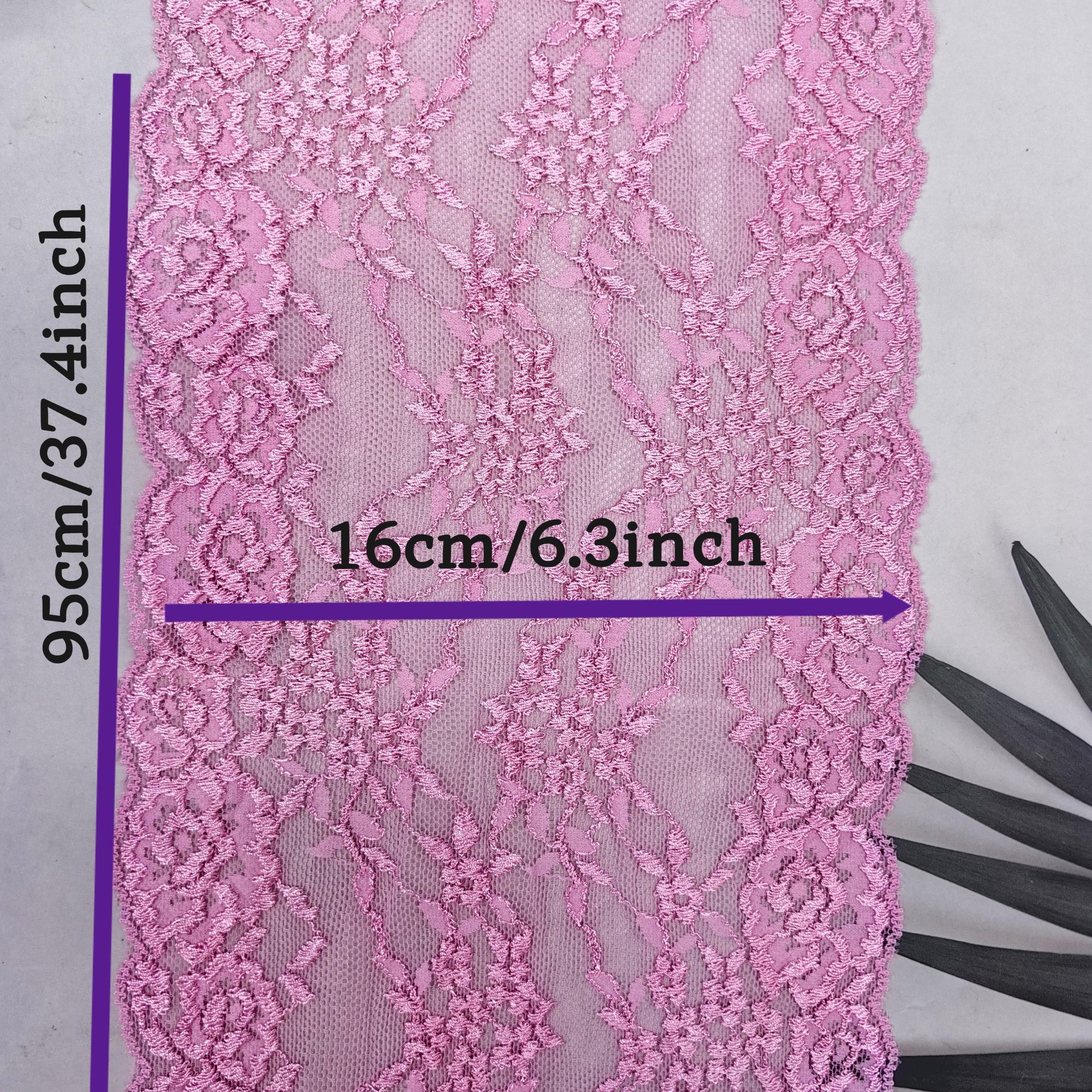 Soft Elastic Lace Trim, 95cm/1pc Dusty, Breathable Fabric for Clothing, Dresses, Lingerie, Wedding Gowns, Home Decor