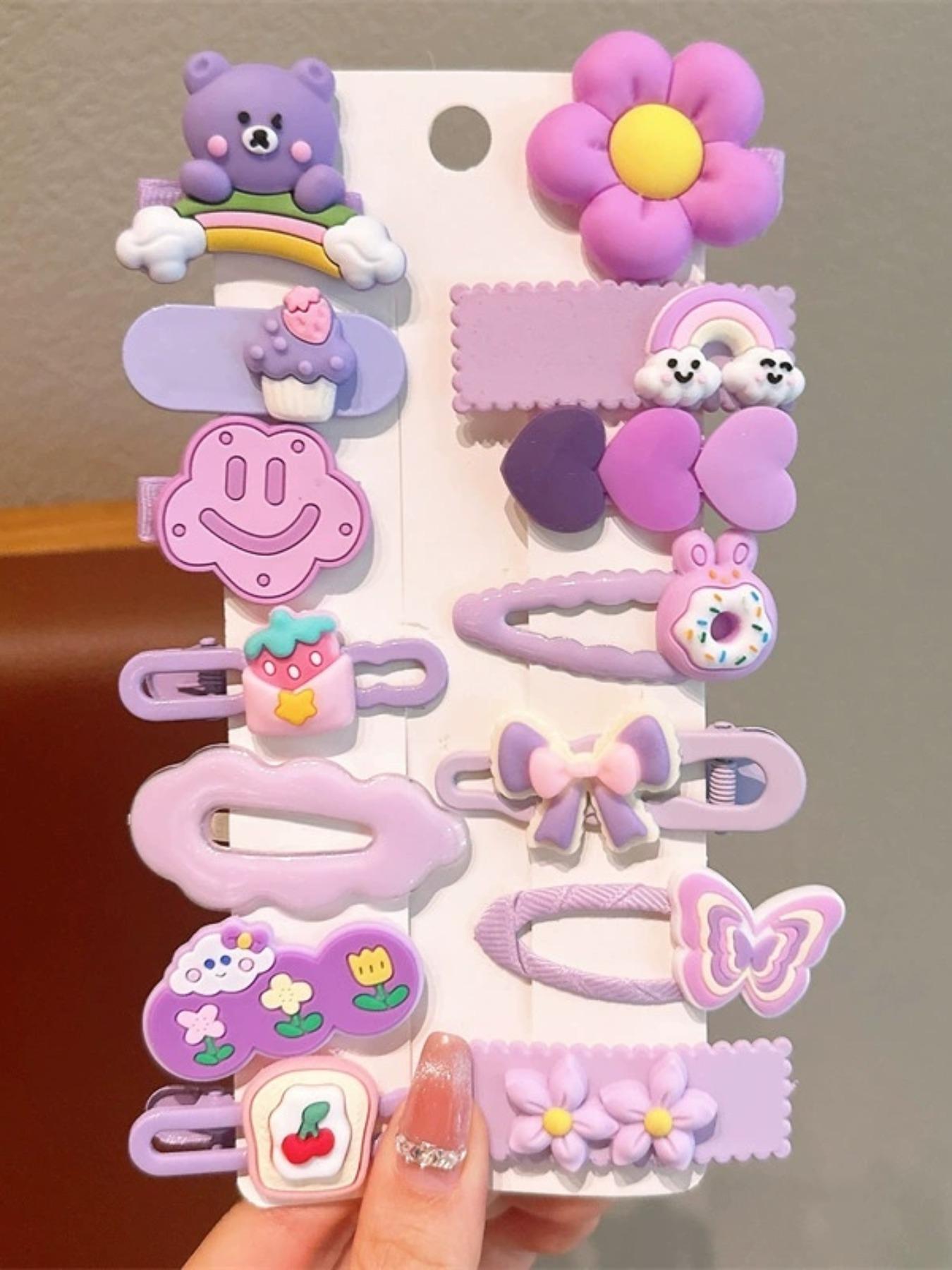Cute Cartoon Flower Hair Clips Set, 14 Pcs Sweet Butterfly Bangs Clamps, Fun Claw Clips, Super Cute Clips, Casual Women Accessories, All Seasons Fashion Hair Pins, Hair Claws Set