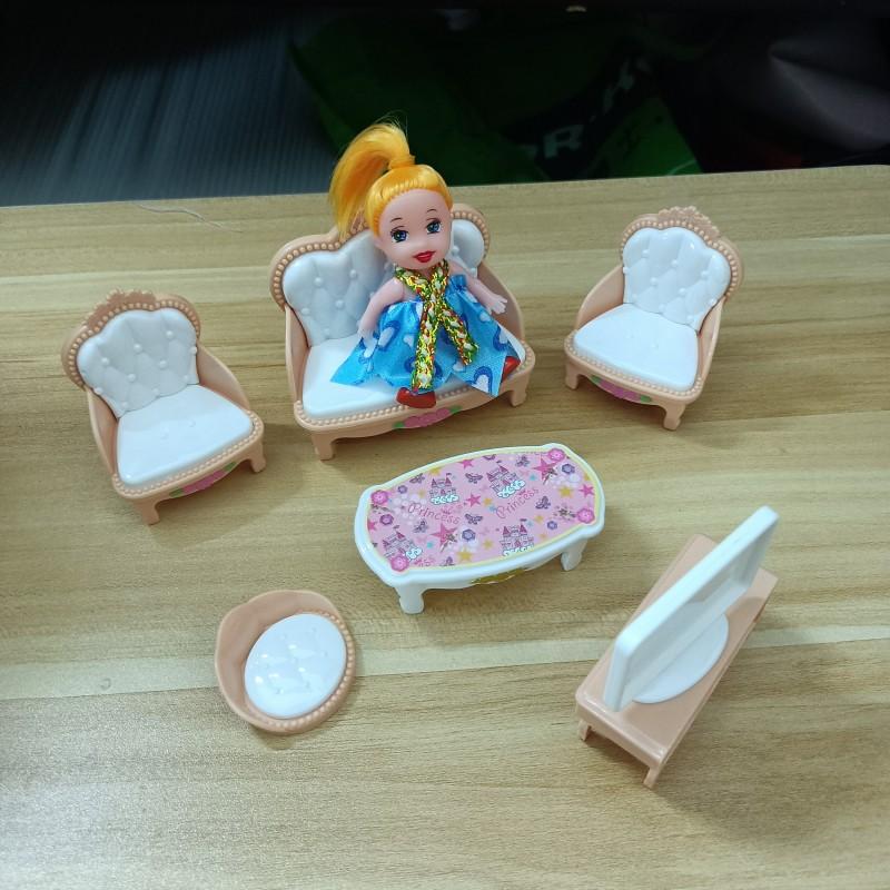 Miniature Dollhouse Furniture Set, Kitchen Living Room Bedroom Bathroom Bed Sofa Bathtub, Realistic Mini Dollhouse Accessories