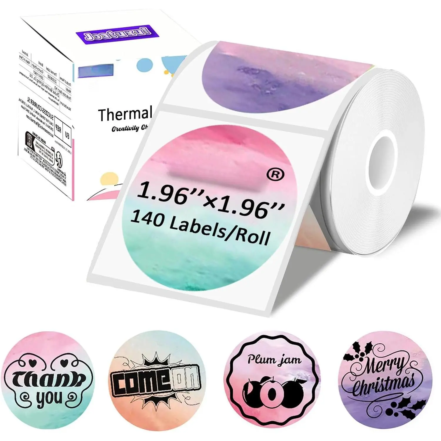 2 inch Round Thermal Labels for T50M/M110/M106/M120/M220/M260 Label Maker, Thermal Printer Labels for Barcode, Shipping, Customized, Circle Direct Thermal Stickers 140 count/1 Roll, Nebula