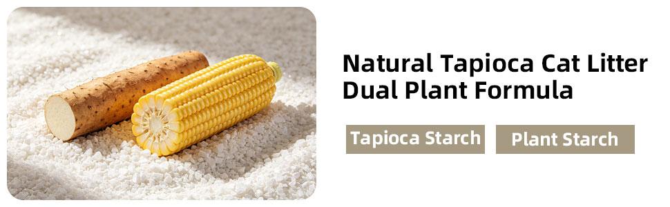 Pet Star Quick Absorbent Odor Control Clumping Cassava Cat Litter, 1.25kg Bag, Effective Moisture Management, Fresh Scented