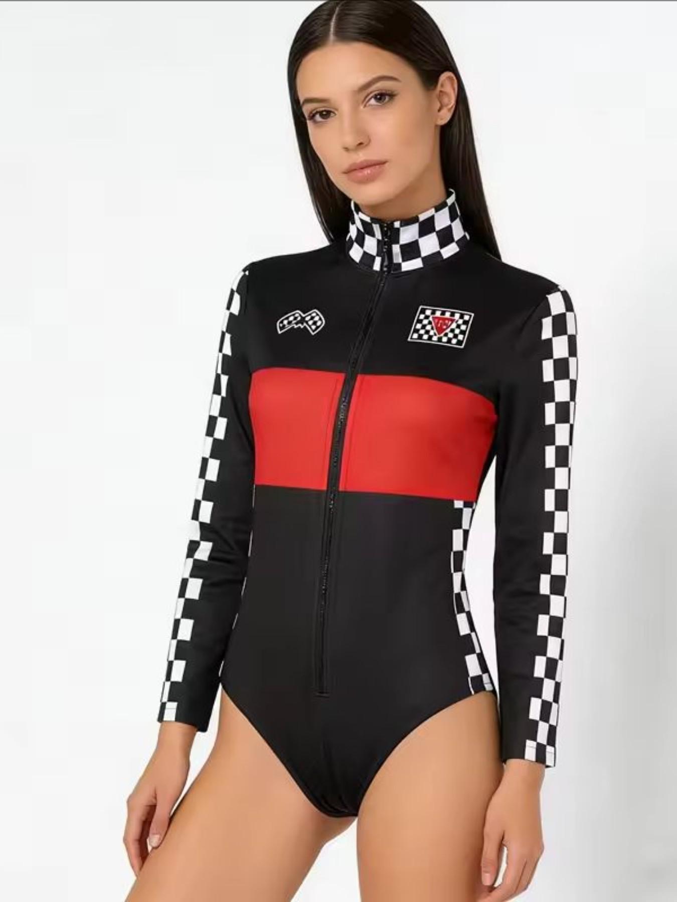 Halloween Party Cosplay Speedcar Costume, Nightclub Lead Dancer Motorcycle Girl, Racing Suit, Role Play Clothing