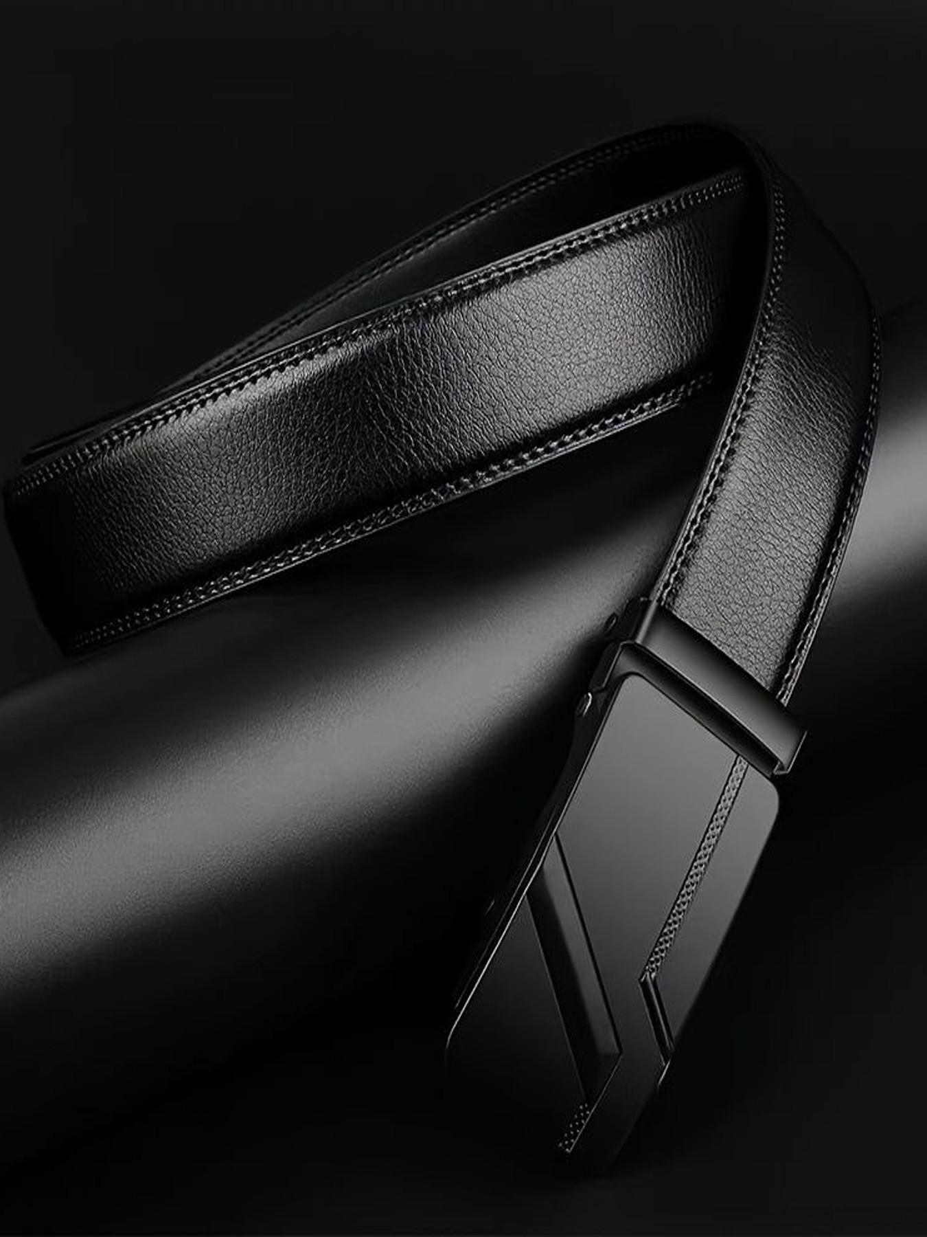 Durable Thick Leather Belt Automatic Waistband Adjustable Buckle, New Trendy Casual Versatile Pants Belt, Youth Business Fashion Belt for All Seasons