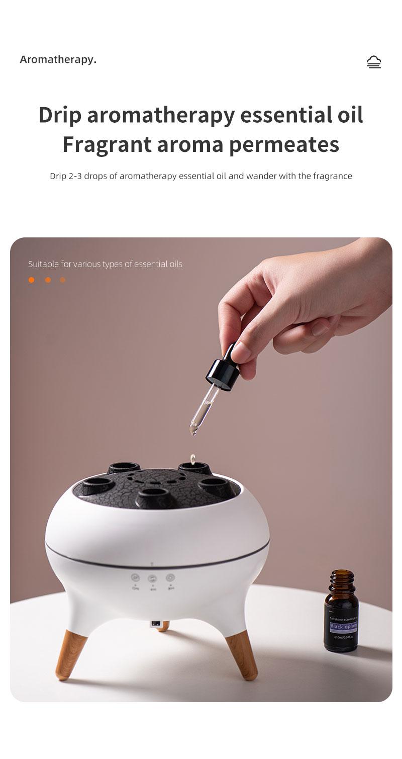 Dynamic Multi-Spray Aromatherapy Machine Desktop Flame Humidifier Household Large Fog Colorful Light with Remote Control Jellyfish Diffuser