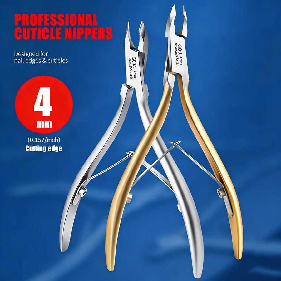 4mm Ultra Sharp Cuticle Nipper, High Quality Metal Stainless Steel Nail Trimmer, Salon Grade Tool for Dead Skin & Hangnail Removal